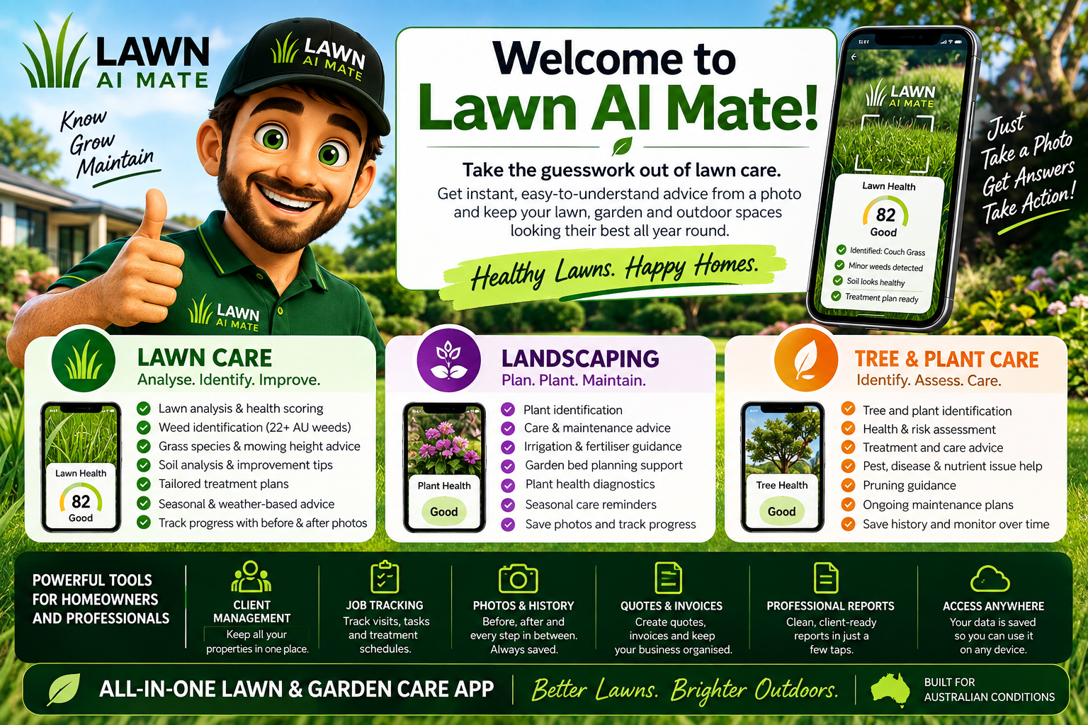 Welcome to Lawn AI Mate — your AI-powered assistant for healthier lawns, beautiful landscapes and smarter businesses